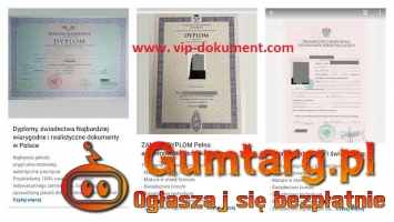 Kup średnie z wpisem, maturę z wpisem, dyplom uniwersytetu