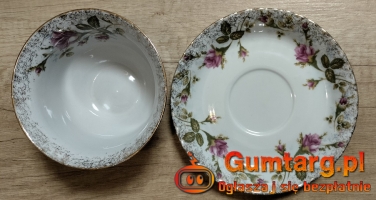 Flaczarka 300ml i talerzyk IWONA Porcelana Chodzież miseczka talerzyk
