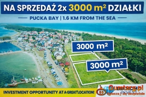 Działki inwest 1,6 km do Zatoka Pucka Hel