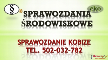 Obliczanie opłat środowiskowych, tel. 502-0320-782.Raport do Kobize,