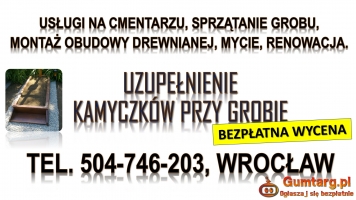 Obsypanie kamykami grobu, cena, tel. 504-746-203, kamyczkami pomnika