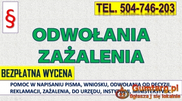 Napisanie pisma cena, tel.504-746-203. Pisanie pism podanie, odwołanie