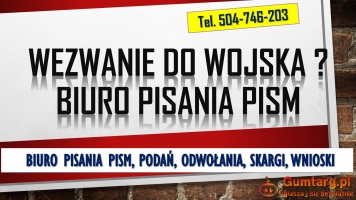 Wzór pisma, Wezwanie na ćwiczenia wojskowe, tel. 504-746-203, cena