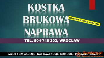 Usuwanie plam z kostki brukowej, cennik tel. 504-746-203, Wrocław,