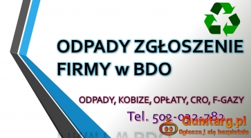 Wykonanie raportu z odpadów do bdo, tel. 504-746-203. Sprawozdanie