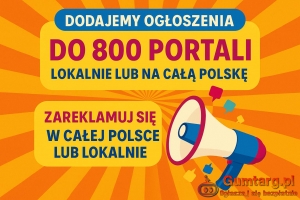 Dodajemy ogłoszenia  - do 800 portali, lokalnie lub w całej Polsce