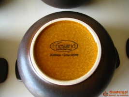 Kamionkowe miseczki z uszkami talerzyki i patera – tacka, na 6 osób