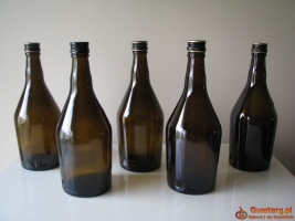 Ciemne butelki z brązowego szkła 0,7 l nalewki i inne domowe przetwory