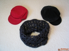 Ażurkowy szal – komin w kolorze ciepłego grafitu