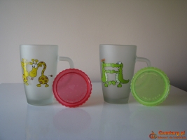 Zakochane szklanki, kubki ze szronionego szkła z pokrywką - Meksyk