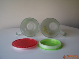 Zakochane szklanki, kubki ze szronionego szkła z pokrywką - Meksyk