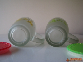 Zakochane szklanki, kubki ze szronionego szkła z pokrywką - Meksyk