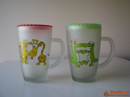 Zakochane szklanki, kubki ze szronionego szkła z pokrywką - Meksyk