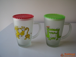 Zakochane szklanki, kubki ze szronionego szkła z pokrywką - Meksyk