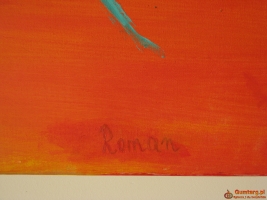Duży obraz ręcznie malowany na płótnie 65x107 cm Kosmiczna abstrakcja