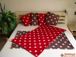 Dekoracyjne pluszowe poszewki 45x45 gwiazdki 6 szt na poduszki +kocyki