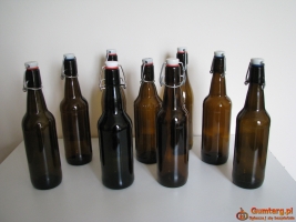 Butelki z pałąkiem po piwie – czyste, bez etykiet porcelanowy korek