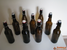 Butelki z pałąkiem po piwie – czyste, bez etykiet porcelanowy korek