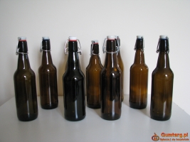 Butelki z pałąkiem po piwie – czyste, bez etykiet porcelanowy korek