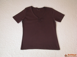 Brązowa koszulka, bluzka z krótkim rękawem, T-shirt, rozm. 42 / L