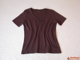 Brązowa koszulka, bluzka z krótkim rękawem, T-shirt, rozm. 42 / L