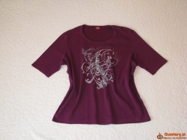 Koszulka OLSEN ze zdobieniami, bluzka z krótkim rękawem T-shirt L / XL