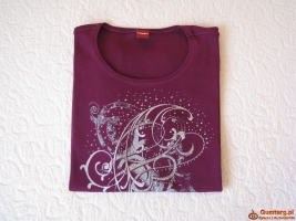 Koszulka OLSEN ze zdobieniami, bluzka z krótkim rękawem T-shirt L / XL