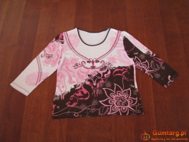 Koszulka damska, bluzka z rękawem 3/4, rozm. M / L cekiny, koraliki