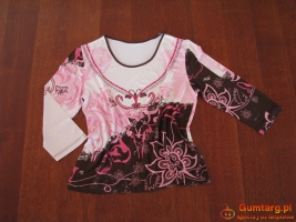 Koszulka damska, bluzka z rękawem 3/4, rozm. M / L cekiny, koraliki