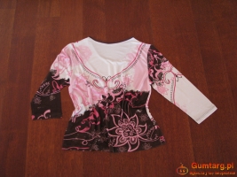 Koszulka damska, bluzka z rękawem 3/4, rozm. M / L cekiny, koraliki