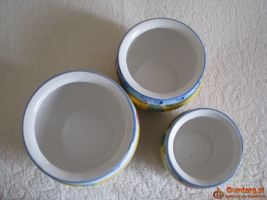 Piękny, ręcznie malowany zestaw 3 stylowych doniczek – osłonki