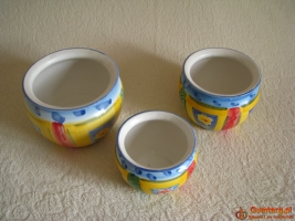 Piękny, ręcznie malowany zestaw 3 stylowych doniczek – osłonki