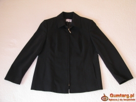 Czarny, klasyczny żakiet na zamek, marynarka, blezer, rozm. 42 / XL