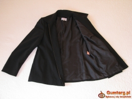 Czarny, klasyczny żakiet na zamek, marynarka, blezer, rozm. 42 / XL