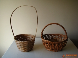 Ozdobny koszyk wiklinowy – osłonka na kwiaty, święconkę wielkanocną