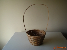 Ozdobny koszyk wiklinowy – osłonka na kwiaty, święconkę wielkanocną