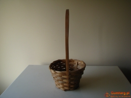 Ozdobny koszyk wiklinowy – osłonka na kwiaty, święconkę wielkanocną