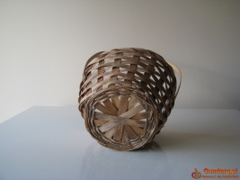 Ozdobny koszyk wiklinowy – osłonka na kwiaty, święconkę wielkanocną