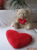 Poduszka – serce na Walentynki - pluszowa przytulanka 60 x 45 cm